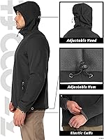 Vista 5 de 33,000ft Chaqueta Softshell con capucha para hombre, impermeable, ligera, aislada, cortavientos, con forro polar