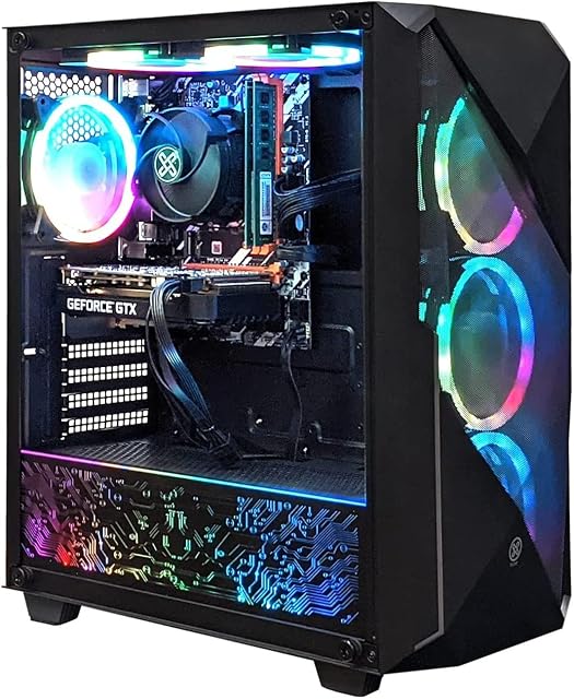 XUM Gaming PC Desktop Computer: I7-3770 3.4GHz,GT 730 2GB GPU,16GB DDR3 RAM,256GB NVME M.2 SSD,1TB HDD,500W PSU,LEGEND ARGB CASE,600Mbps WiFi,Windows 10