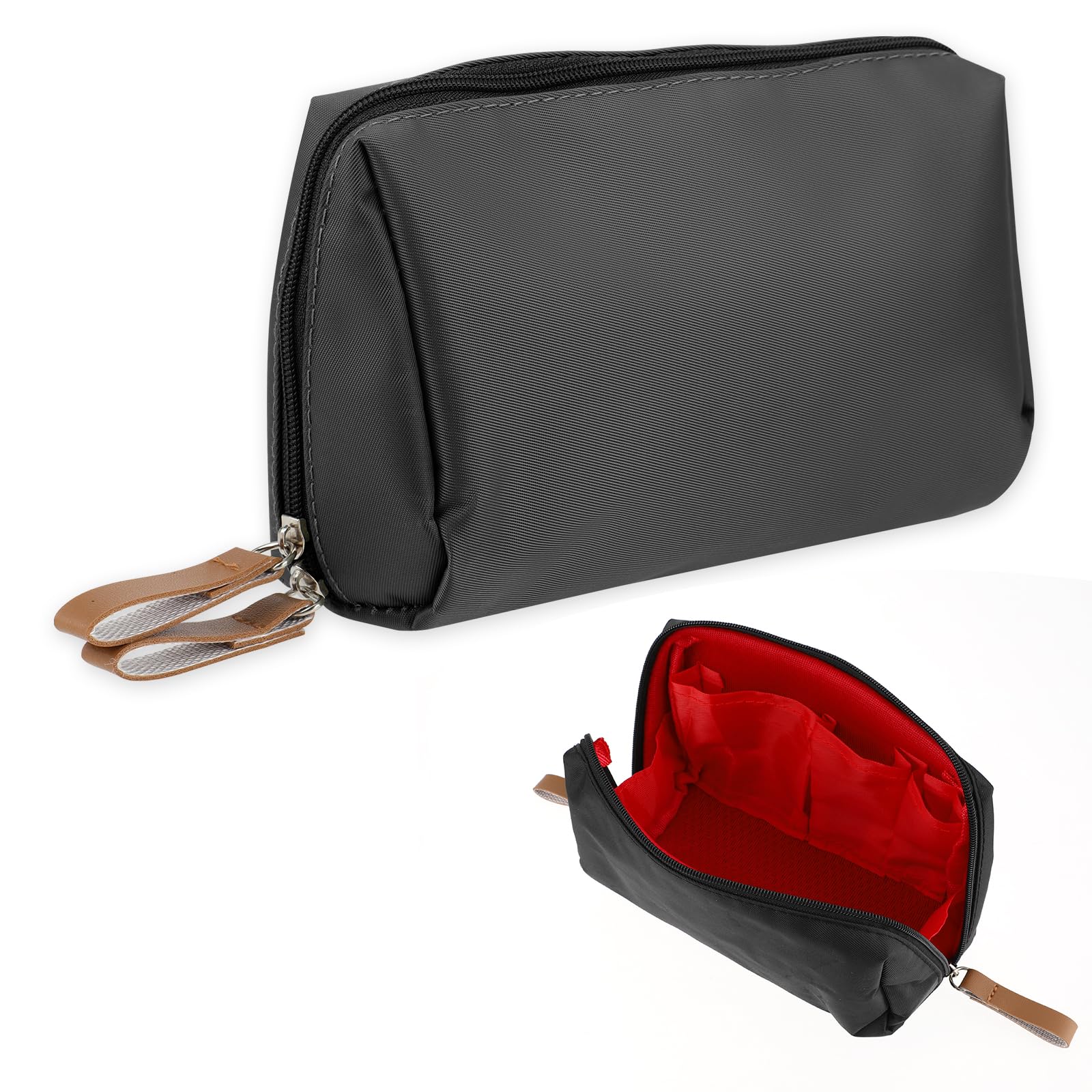 TIESOME Pequeña bolsa de maquillaje, negro rojo