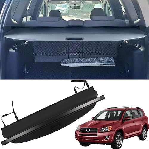 Miniatura 7 de Marretoo Cubierta de carga para Toyota Rav4 2013 2014 2015 2016 2017 2018 para Toyota Rav4 accesorios negro retráctil estilo fábrica SUV maletero