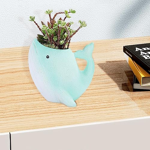Miniatura 3 de Maceta de ballena  Bonita maceta de cerámica para suculentas de ballena de dibujos animados  Maceta de aire para plantas, caja de ventana,