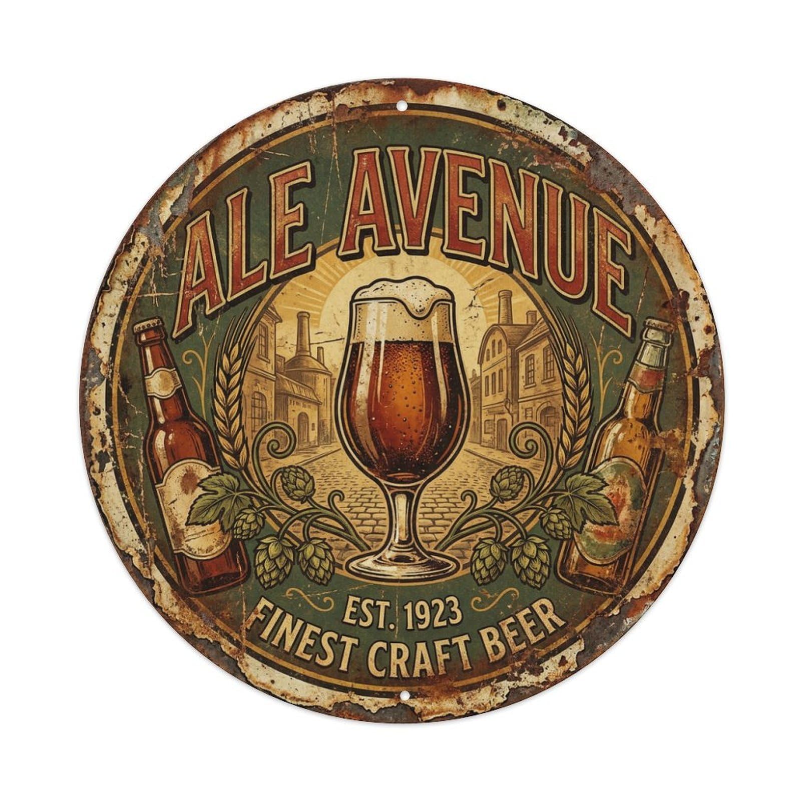 Fyrn Style Metal Tin Sign Vintage Beer Brewery Ale Avenue Retro Bar For Pub