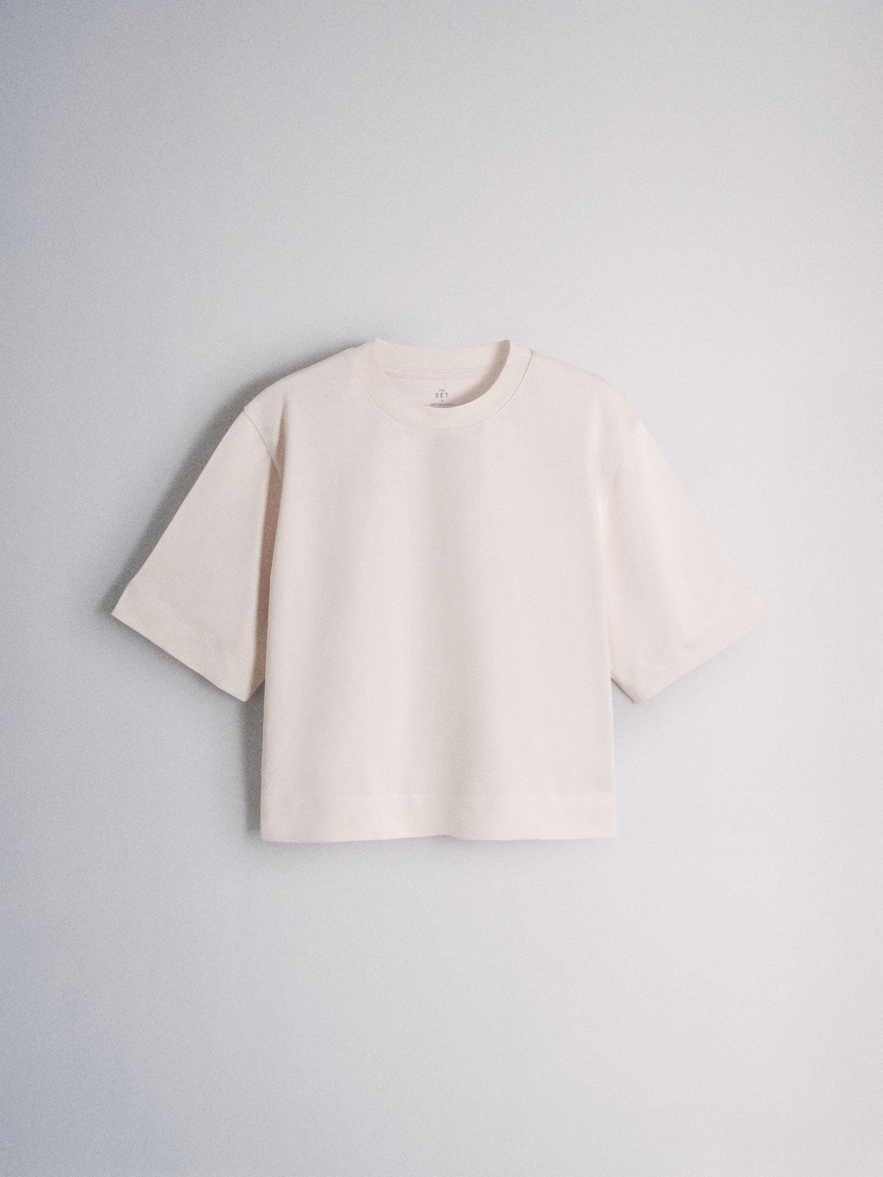 THE SET Damen t Schweres, kastiges T-Shirt, 4er-Pack