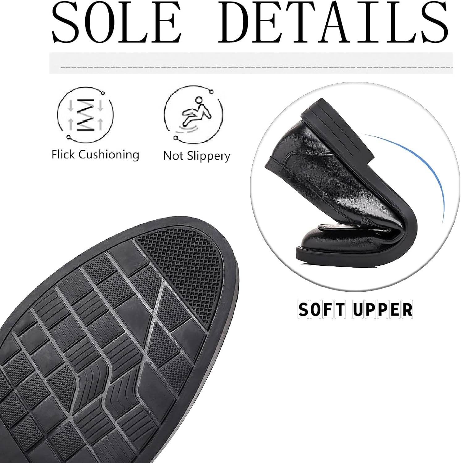 Men's Leather Slip On Loafers with Decorative Buckle Business Formal Round Toe Comfortable Block Heel Platform Dress Shoes for Work Wedding Office Penny Loafers