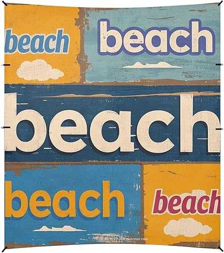 Póster vintage de playa plegable para playa, protección UPF50+, impermeable, sombra refugio solar con bolsas de arena, pala de arena, postes para
