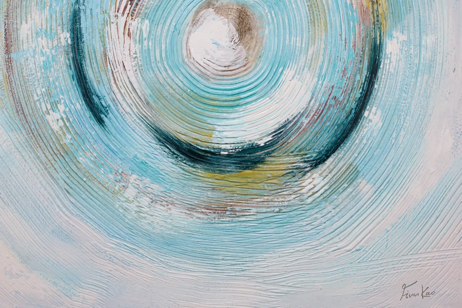 KunstLoft Leinwandbild 80x80cm Abstrakt Blau Weiß Handgemalt Gemälde