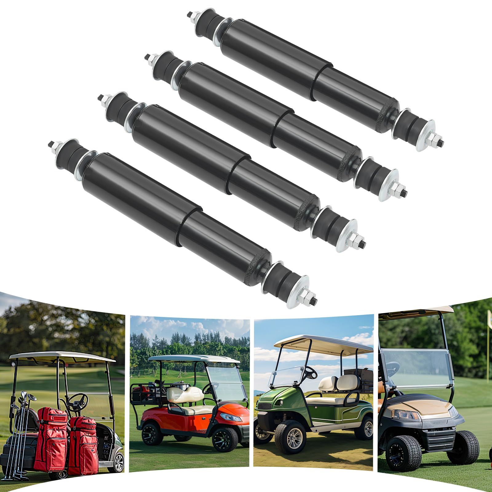 Set di ammortizzatori da golf (4 pezzi), migliore assorbimento degli urti e guida più stabile, migliore stabilità e comfort di guida, OEM # 1014235, 1015813, 1015813, 1033510-01, 3-023A, CP1014235