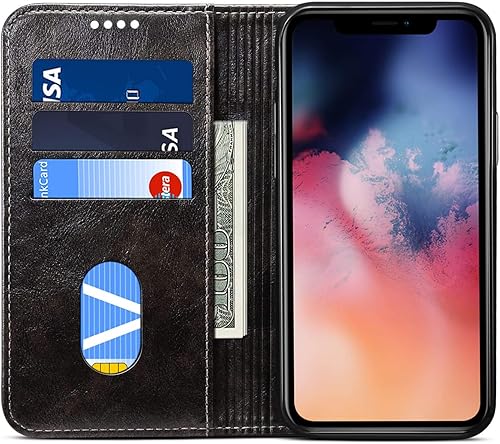 Miniatura 2 de SINIANL Funda de piel para iPhone 11 Pro, diseño de libro tipo cartera, cierre magnético con soporte y ranuras para tarjetas de crédito para Apple