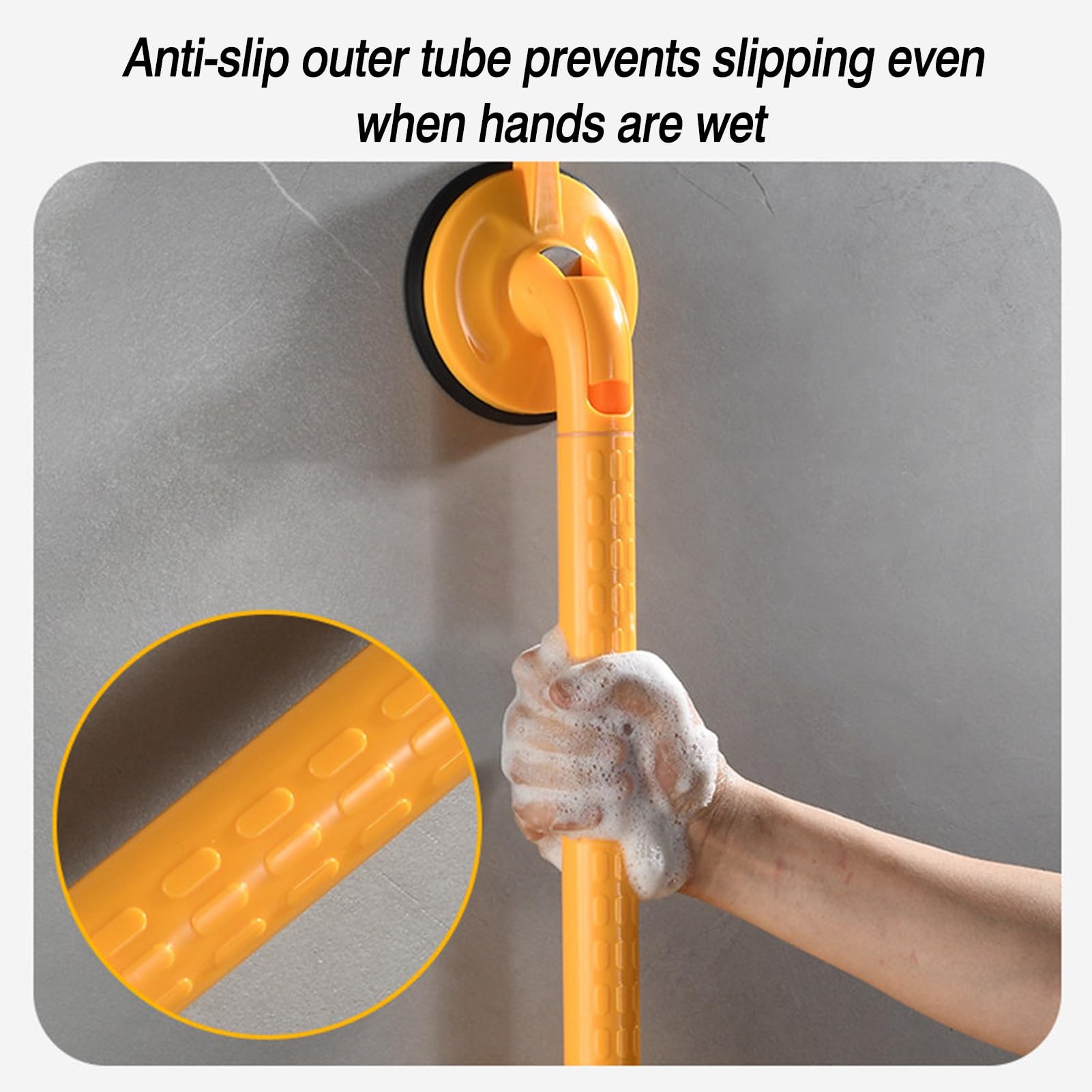 Barras de agarre for baño con ventosa con indicadores de seguridad, adecuadas for personas mayores y discapacitadas, impermeables, desmontables
