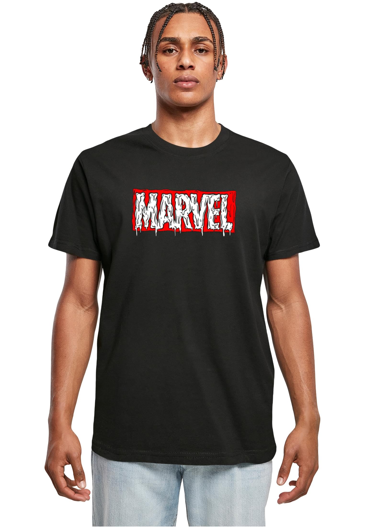 Merchcode Marvel Drip Tee Men's T-Shirt Regular Fit Cotton 100% S, Black, S