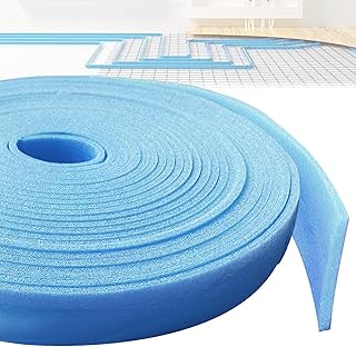 Randdämmstreifen,50mm x 5mm x 10m Randdämmstreifen Selbstklebend für Ausgleichsmasse Zur Abdichtung Zwischen Fußbodenheizungsplatten und Wänden(Blau)