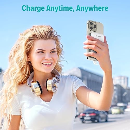 Miniatura 7 de Cargador portátil delgado con cable USB C integrado, cargador de batería de carga rápida de 20 W, batería pequeña y ligera para teléfono de 6000