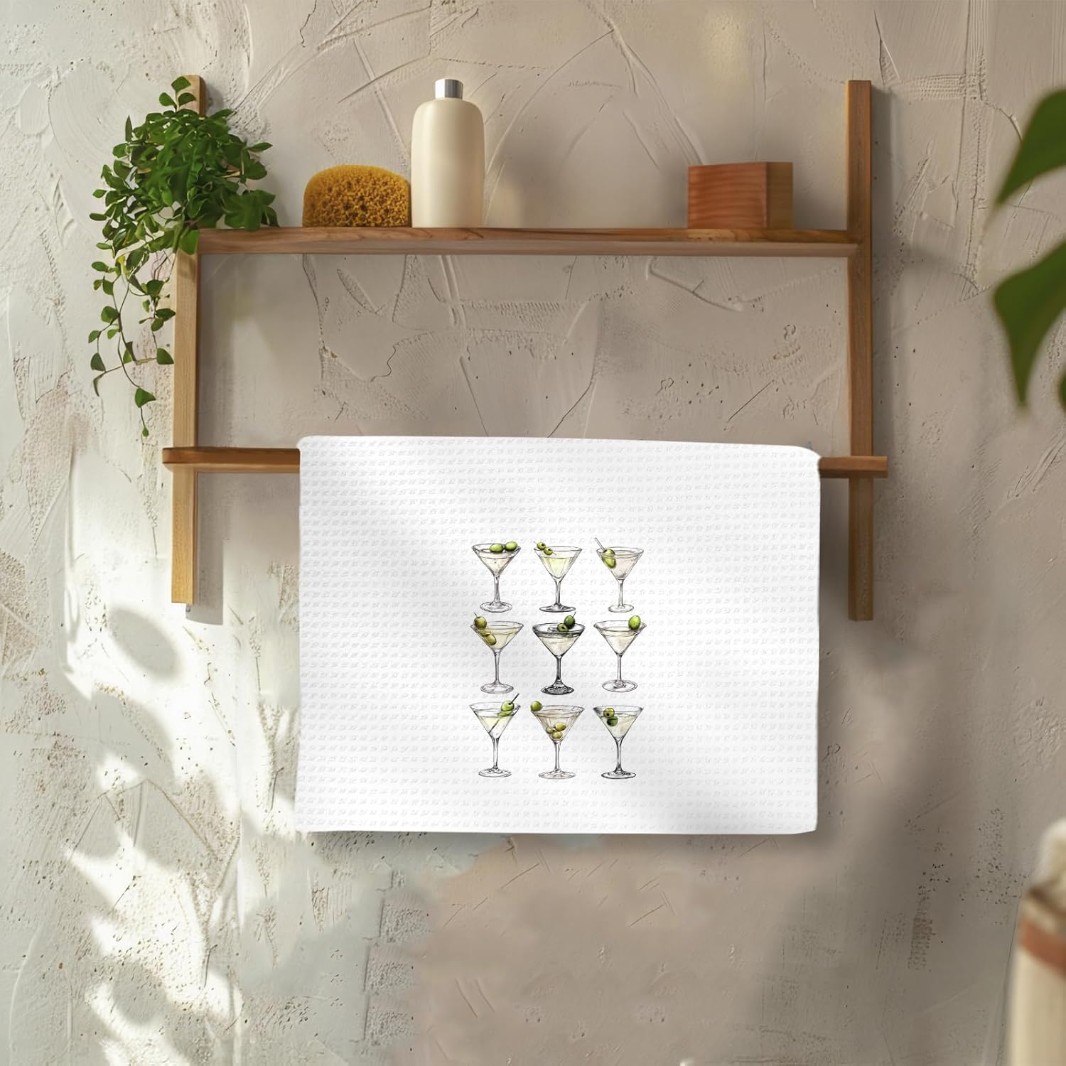Martini Decor Kitchen Towels, DirtyMartini Hand Towels, DirtyMartini Glasses Dish Towel Tea Towel for Kitchen Home Bar Decorative, MartiniGifts for Martini Lovers Bar Kitchens Decor, 16x24In - Image 3