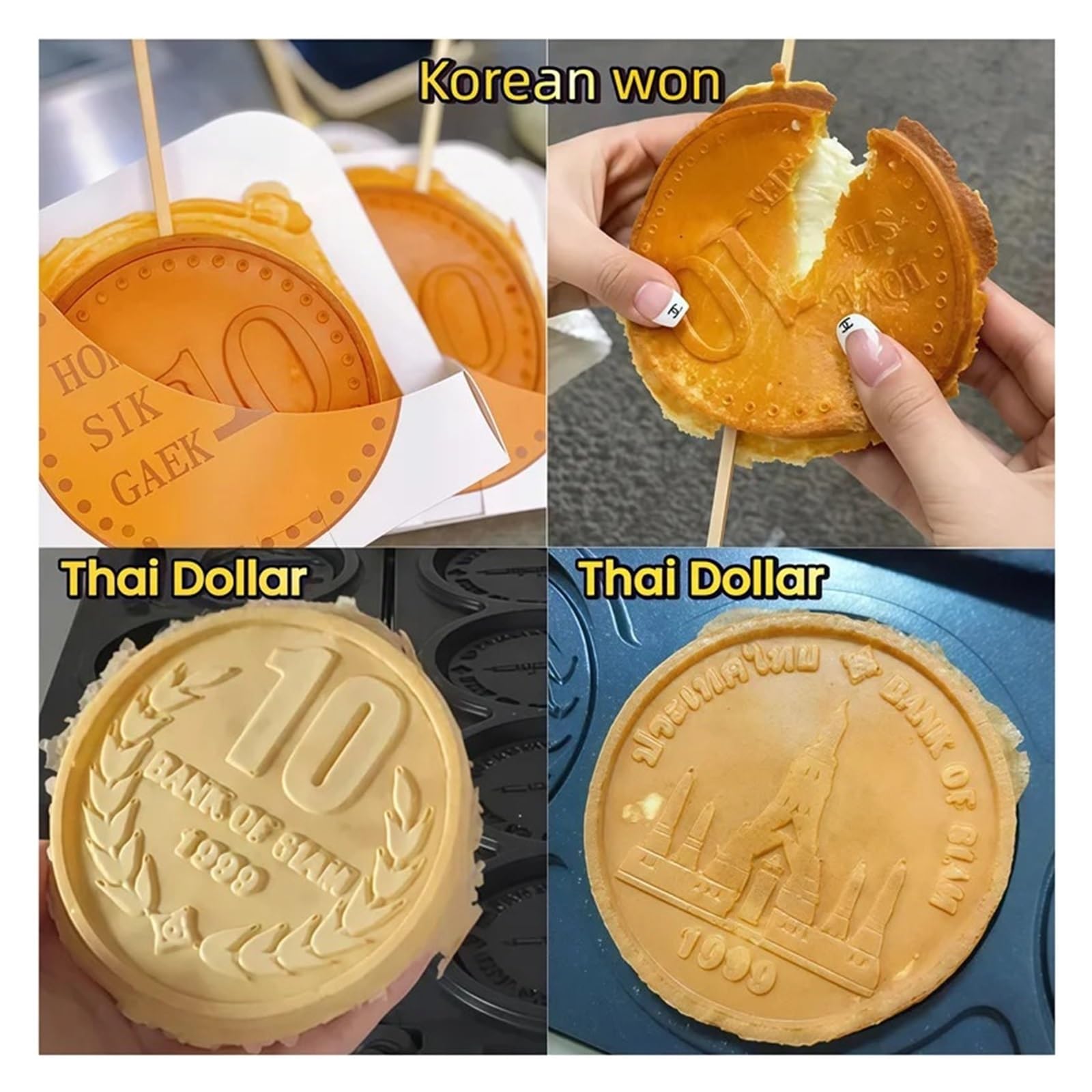 Gofrownica Gold Coin Elektryczny Sprzęt Do Przekąsek Jajko Puff Maker Ciasto Komercyjne 3000W Nieprzywierające Jednolita Dystrybucja CiepłA