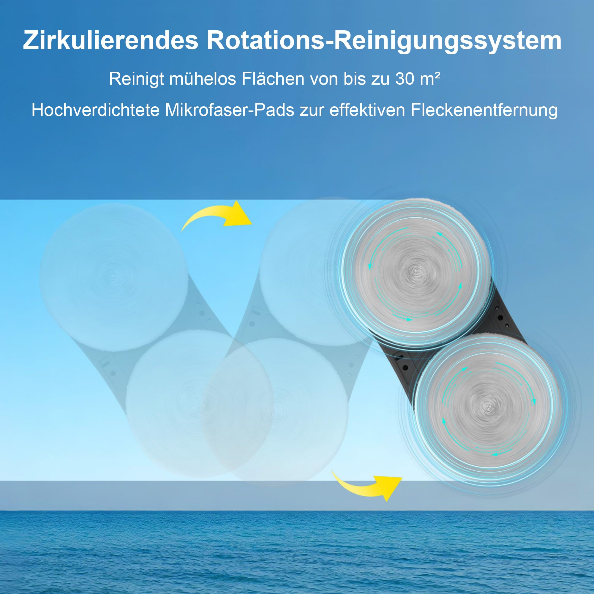Fensterputzroboter, Fensterroboter mit 2-Fach Sprühsystem, Automatischem Wegplanung, Mehrfachschutz, Fensterreiniger Roboter Elektrisch für Reinigung verschiedener Arten von Fenster