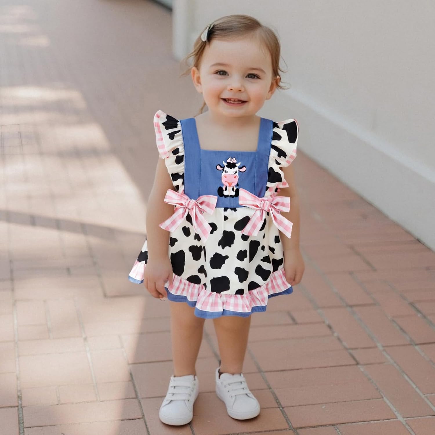 Baby Girl Cute Lapel Sleeveless Pocket Ruffle Party Mini Dress with Belt Toddler Summer Outfit