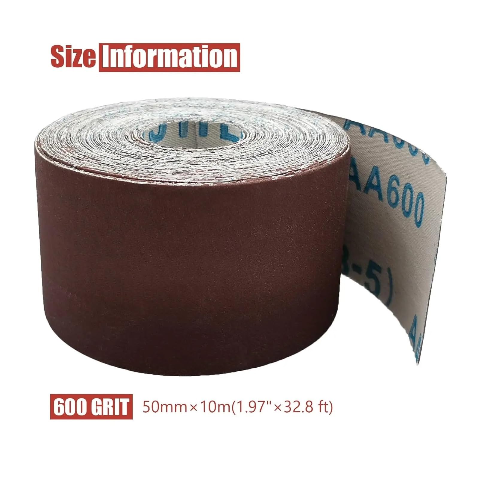 Rotolo di Carta vetrata a Grana 400 2" x 32,8 Piedi Rotolo di Tela smeriglio Rotolo di Carta vetrata abrasiva for mobili in Legno e Metallo(600G)