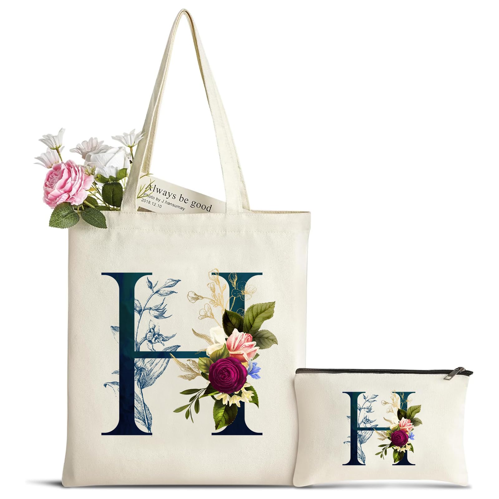 hamatata Oma Geschenk Canvas Tragetasche mit Kosmetiktasche,