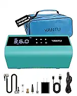 YANTU Cordless Tire Inflator with Dual-Cylinder & 8.3" Large Screen-Portable Air Compressor for Car Tires,12V Rechargeable,Tire Pressure Gauge,Up to 150 psi, Auto/Bicycle/Moto/Truck Use