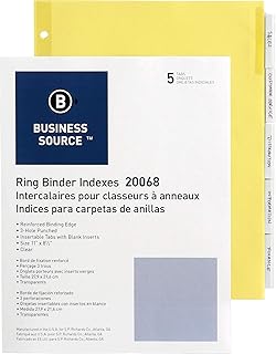 BSN20068BX - Business Source Buff Stock Ring Binder Indexes