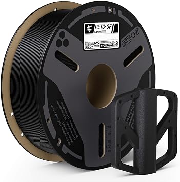 ELEGOO Glass Fiber PETG Filament 1.75mm Black 1KG, PETG-GF 3D Printing Filament High Stiffness, Electrical Insulation and Weather Resistant 1KG2.2lbs Spool Fits for Most FDM 3D Printers