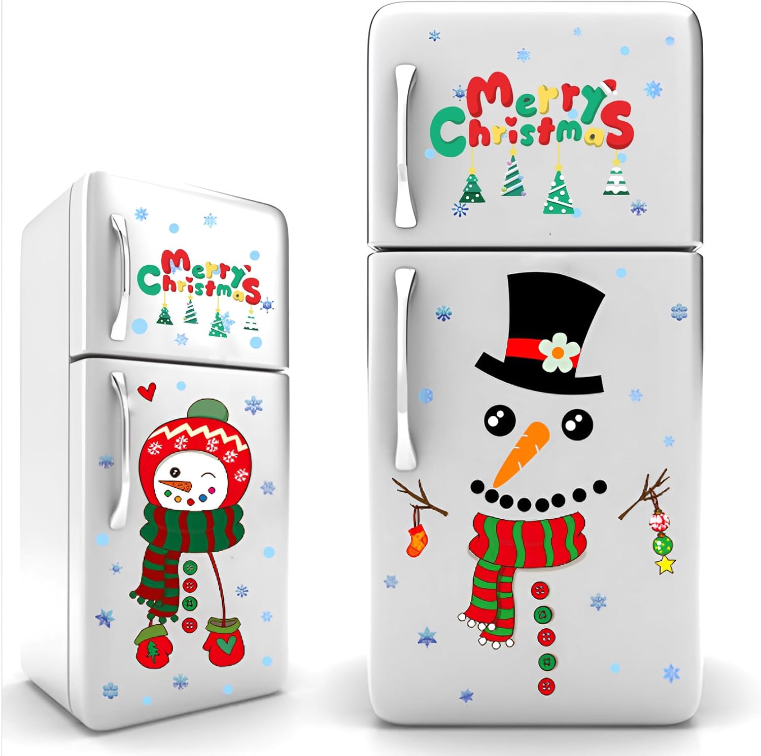 4 Sheets Christmas Window Clings Decorations Snowman Door
