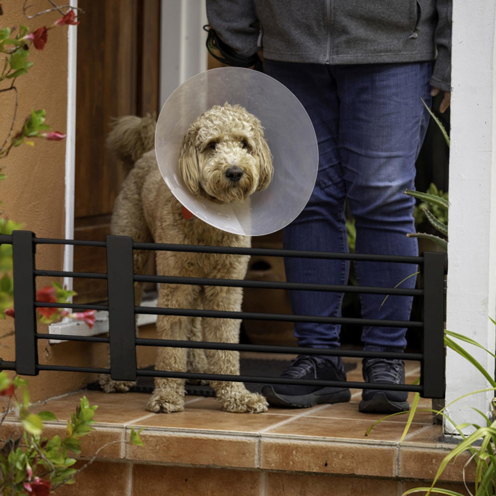 Puerta De Barrera para Mascotas para Interiores: Puertas Telescópica para | Perros, Puertas Seguridad Independiente, Barrera De Ancho Ajustable | Puerta Interior para Perros De Diseño Moderno Y