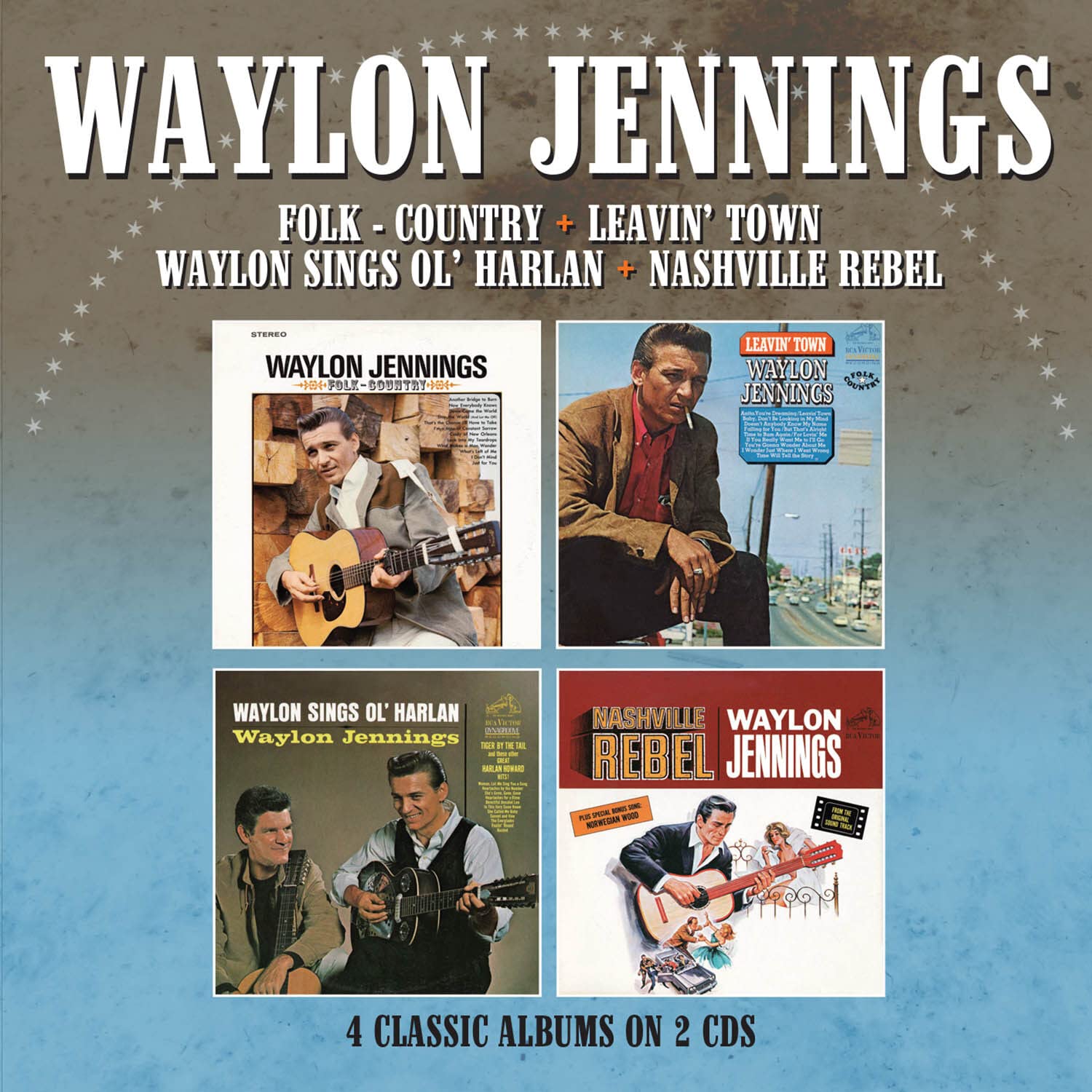 Folk-Country / Leavin' Town / Waylon Sings Ol' Harlan / Nashville Rebel (4 Albums On 2CDs)