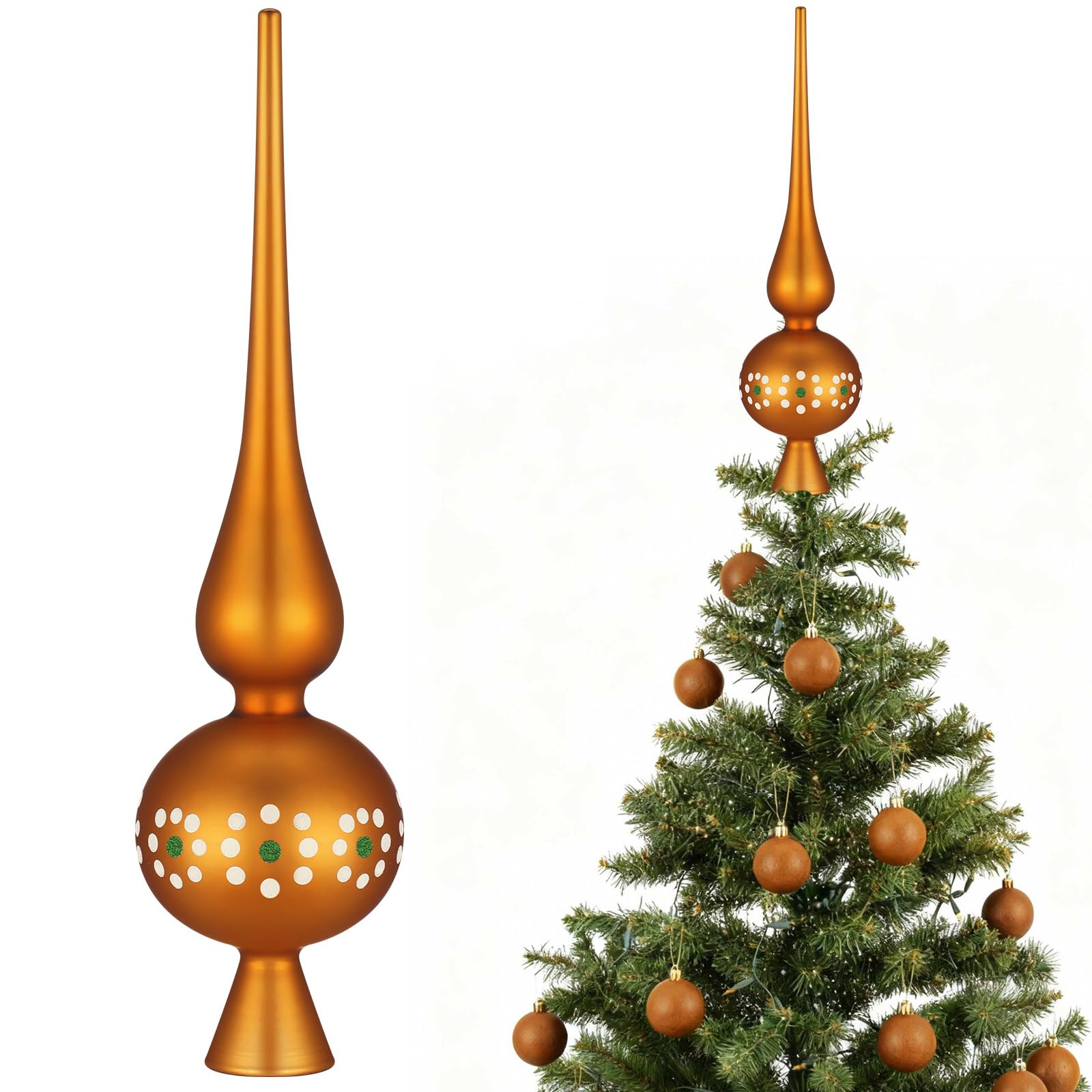 Gejoy Mercury Glass Christmas Tree Topper Finials Ornaments Mexican Design
