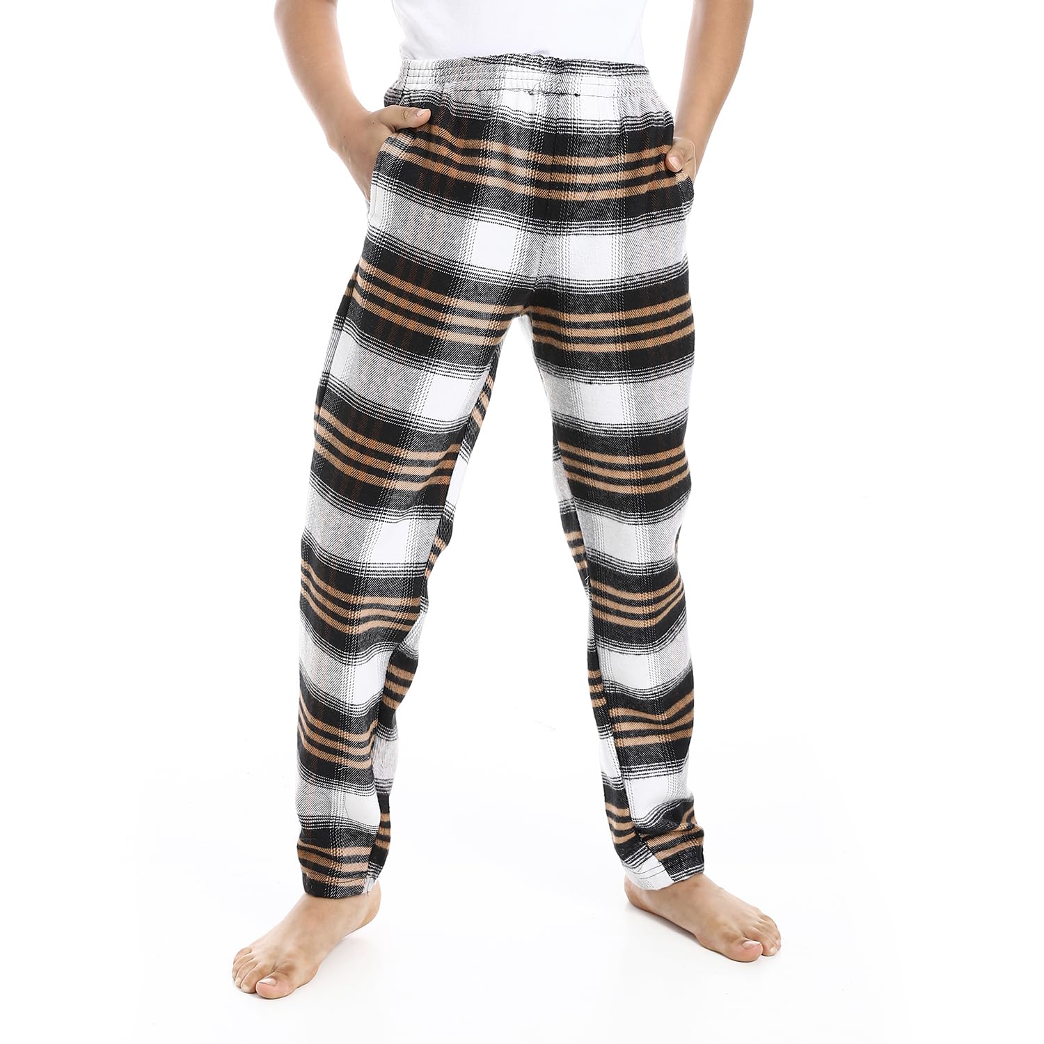 Boys 38W25B30311_Beige, Black & White Pants