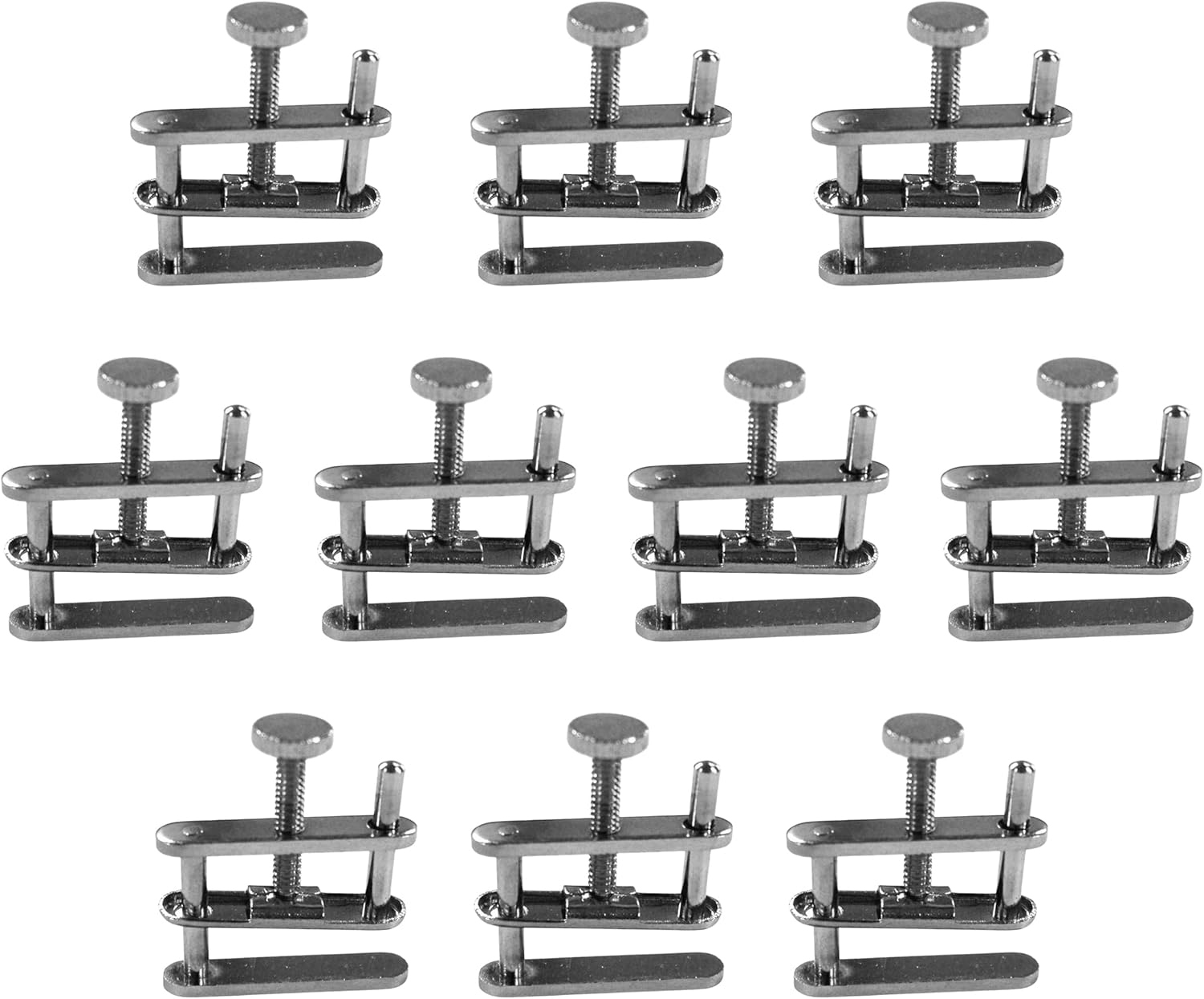 Eisco Labs Large (1 5/16") Nickel Plated Brass Tube Clamp, Hoffman Style, Pack of 10