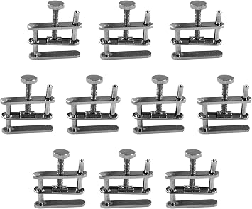 Eisco Labs Large 1 5/16" Nickel Plated Brass Tube Clamp, Hoffman Style, Pack of 10