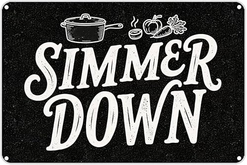 SIMMER DOWN 2 Vintage Metal Sign Funny Tin Retro Wall Decor For Home Bar Kitchen Garage Man Cave 12x8 inch