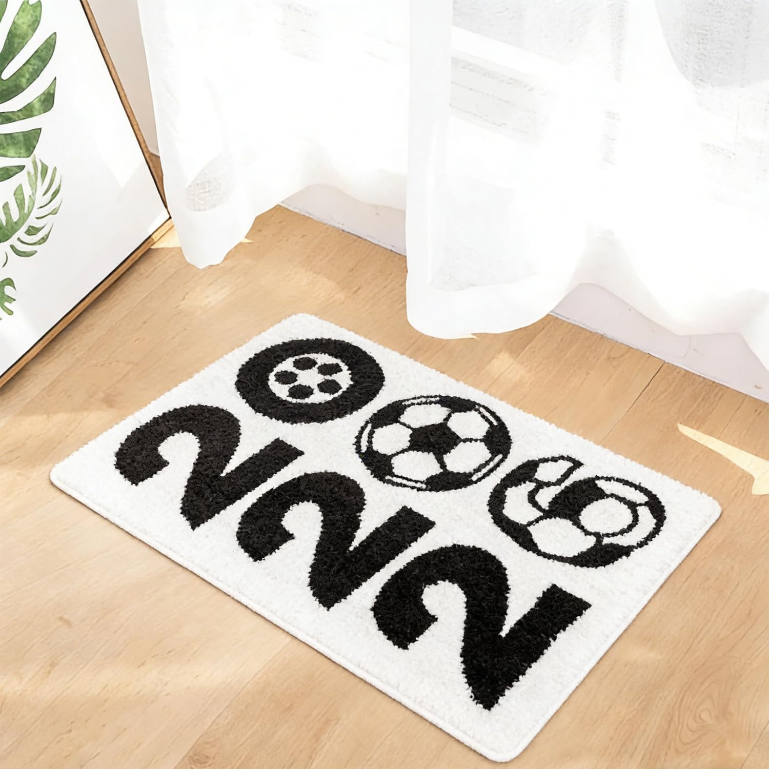 Soccer Bath Mat for Bathroom, 23.6"x35.4" Soccer Bathroom Rug Non-Slip Soft 2026 Door Mat Washable Absorbent Bathtub Plush Microfiber Decor Shower Rugs