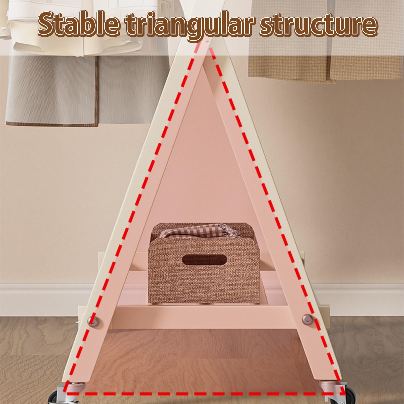 Foable - Appendiabiti con ruote, resistente, capacità 50 kg, facile da spostare, ideale per soggiorno e camera da letto, grigio, 100 x 40 cm