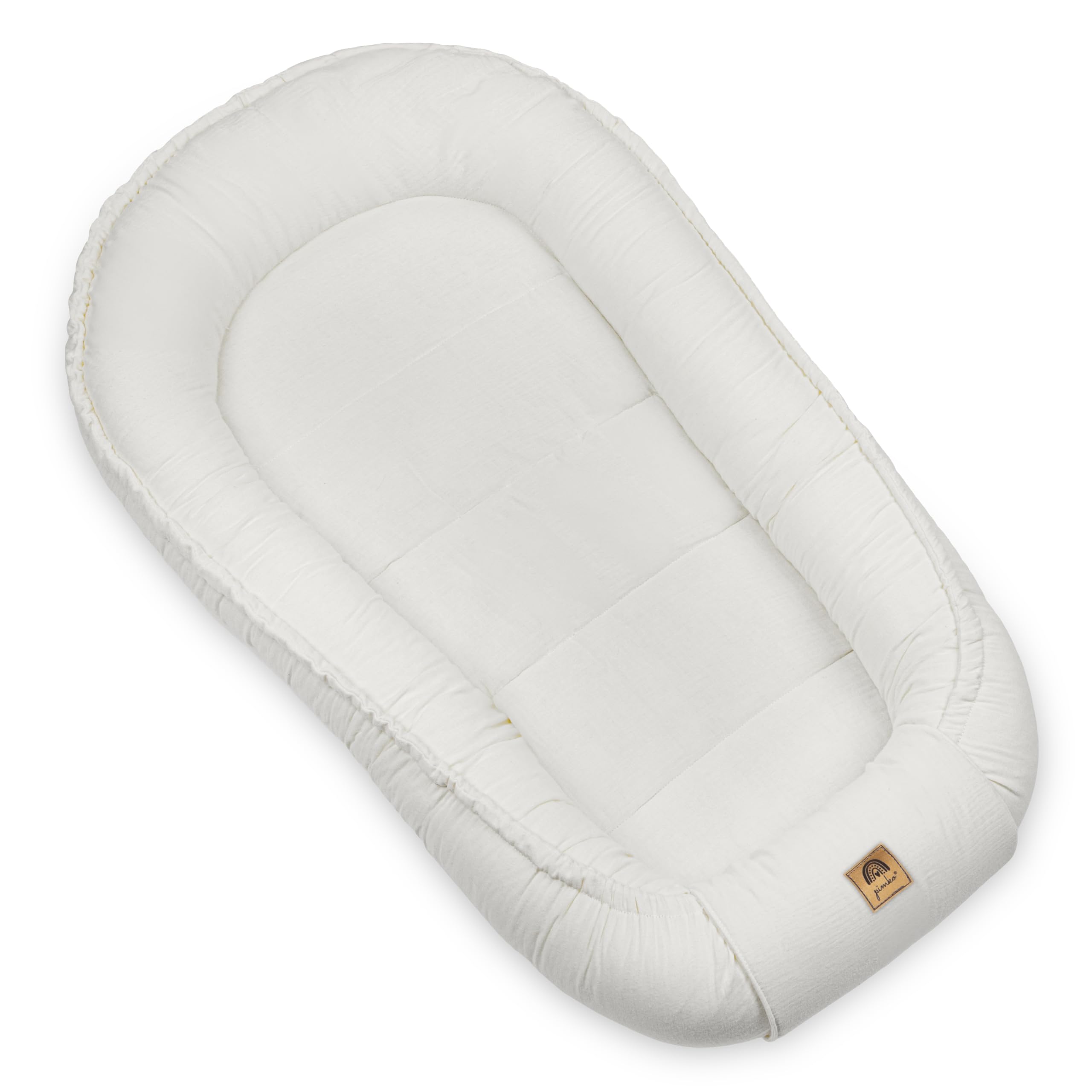 PIMKO Nido per Neonato Riduttore lettino per neonati Culla 60 x 90 cm mussola di cotone, colore: bianco
