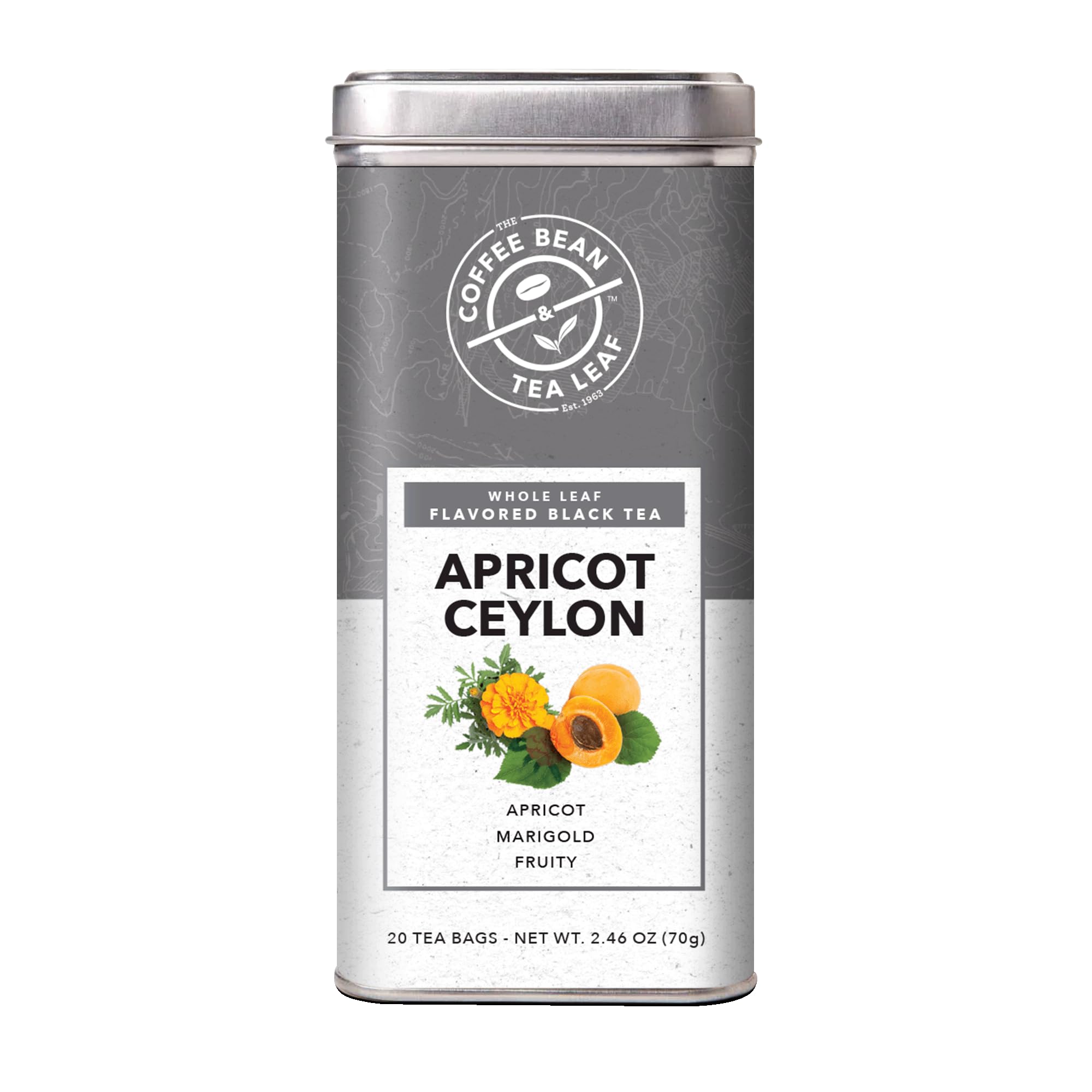 The Coffee Bean & Tea Leaf, Tea, Hand-Picked Apricot Ceylon, 20-Count Tin