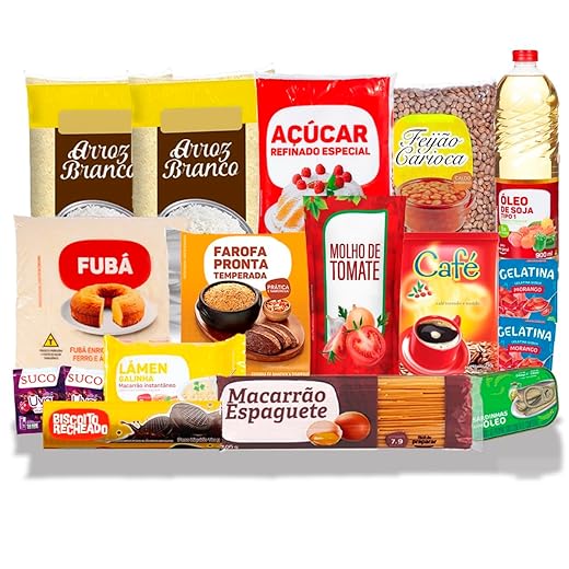 Super Cesta Básica Completa Alimentos Essenciais - 17 Itens