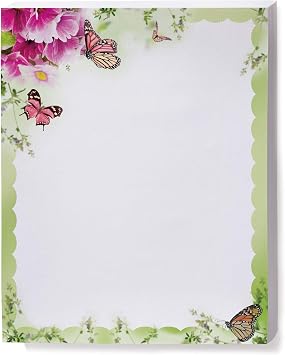 PaperDirect Dreamy Primrose Butterfly Ballad Flowers Invite Special Event Theme Paper Stationery, Border Paper, Letterhead 8.5 x 11, 100 sheets, Elegant Premium Writing Paper, Decorative Printer Paper