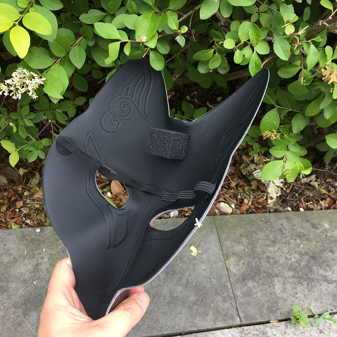 YangYong Kitsune Maska z lisem na Halloween, maskaradę, maskaradę, maseczki Kabuki PU do kostiumu