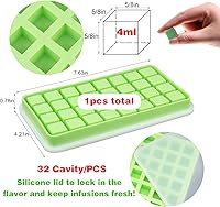 Vista 2 de AIERSA Moldes de Silicona para Cubos de Aceite Infusionado con Hierbas, 1 Pieza Bandeja Mini de Dulces Gomitas de 32 Cavidades, Moldes Cuadrados