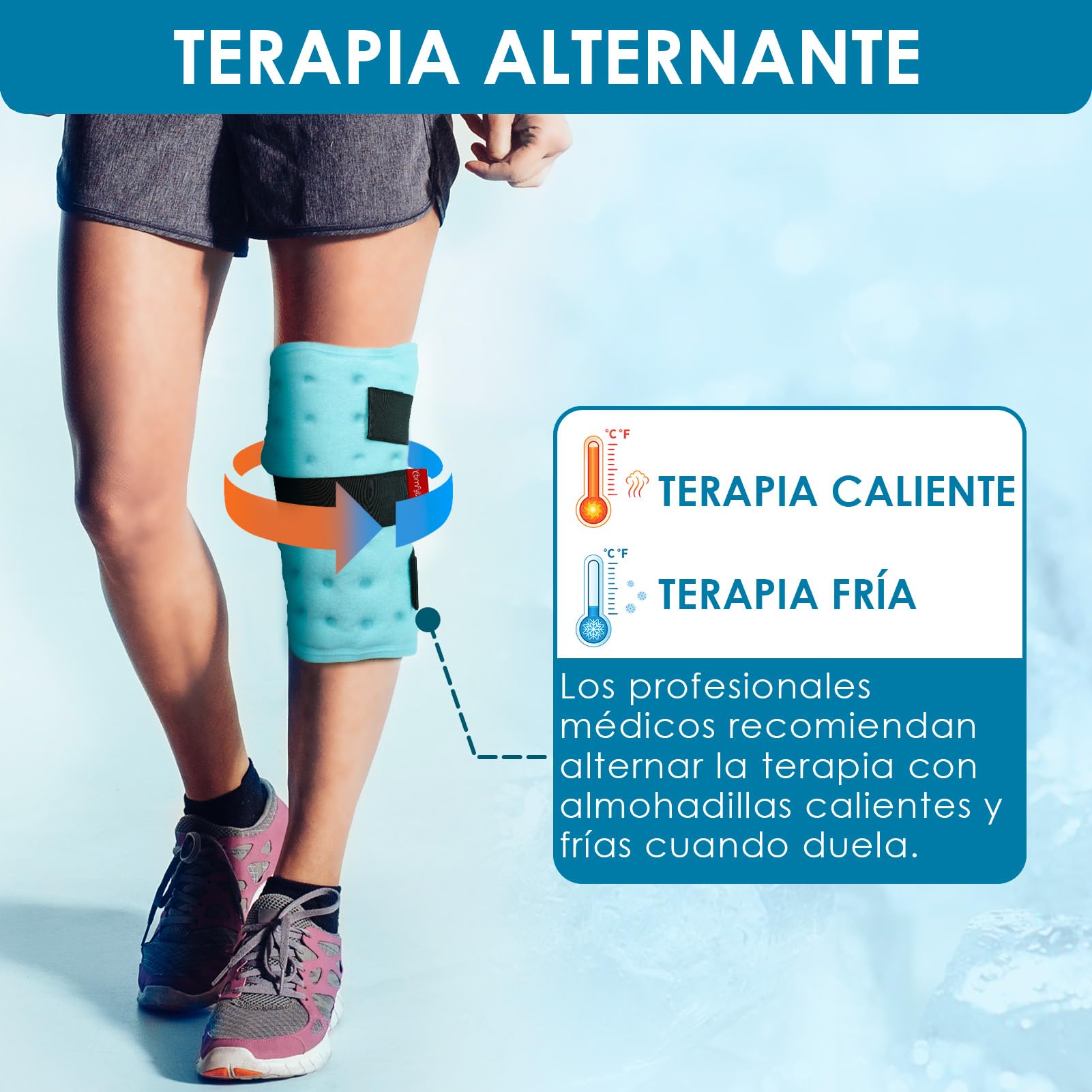 Comfytemp 2 Unidades Bolsas de Hielo para Pantorrillas Reutilizables, Terapia de Frío Caliente para Codo, Rodillas, Piernas, Brazos, Hombros, Cuello para Aliviar el Dolor, Tendinitis 30 x 30cm