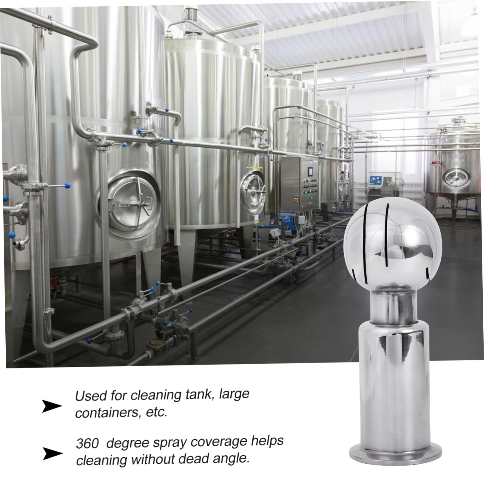 MAGICLULU 360grado Bola Rociadora Giratoria de Grados para Limpieza de Tanques Herramienta de Limpieza Material de Acero Inoxidable de Sanitarios