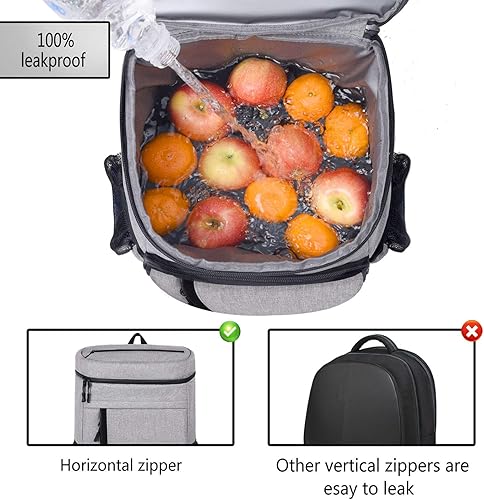 Miniatura 2 de FORICH - Mochila térmica suave, con aislamiento impermeable, a prueba de fugas, mochila portátil de tamaño pequeño para trabajar, almuerzo, viajes,