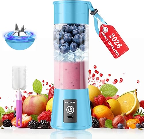 2026 Newly Upgraded Portable Smoothie Blender - Cordless Personal Blender, 13Oz Juice Cup BAP Free, 20,000Rpm Speed Powerful Blending, Freshly Squeezed in Sports/Office