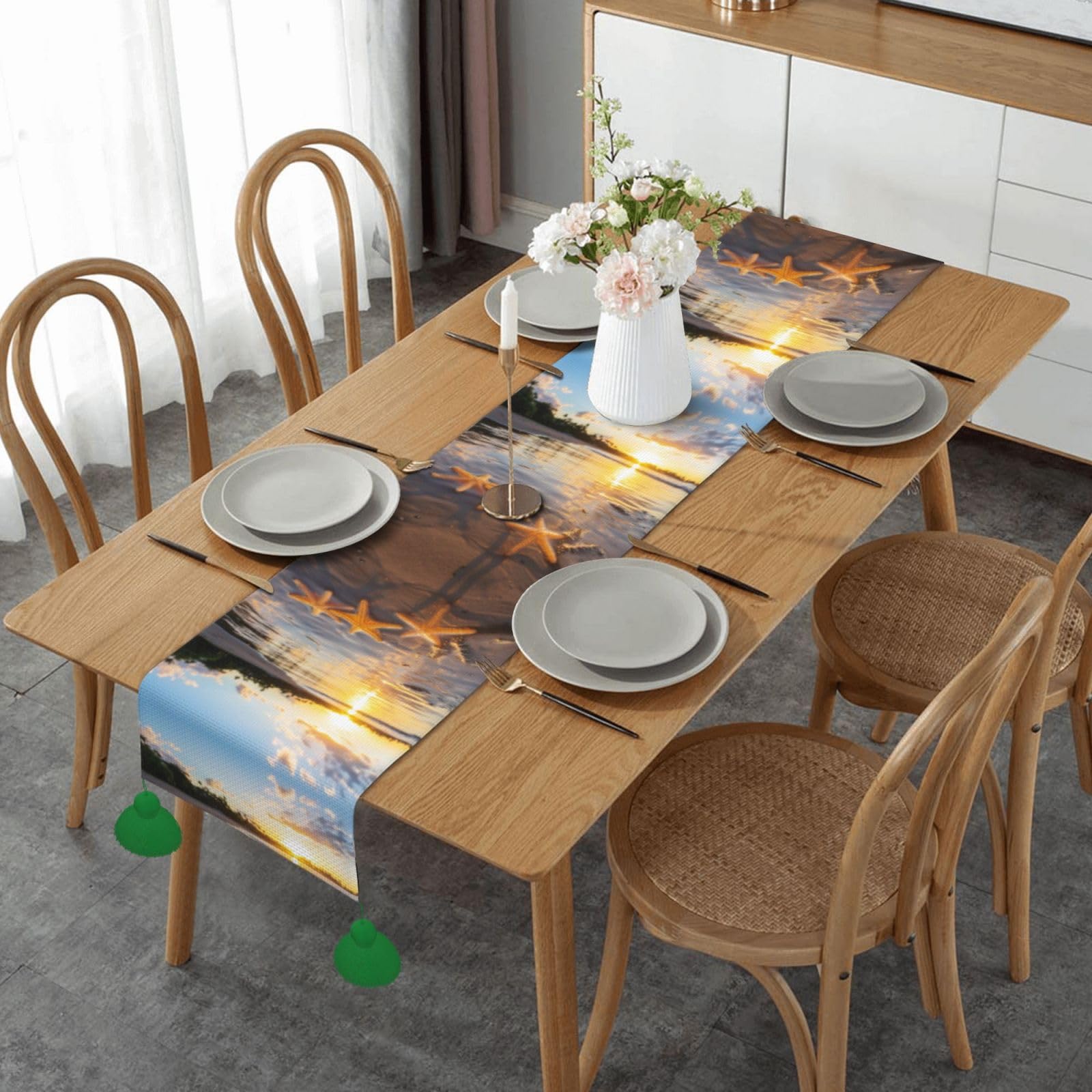 Chemin de table jaune pour mariage et décoration de ferme bucolique