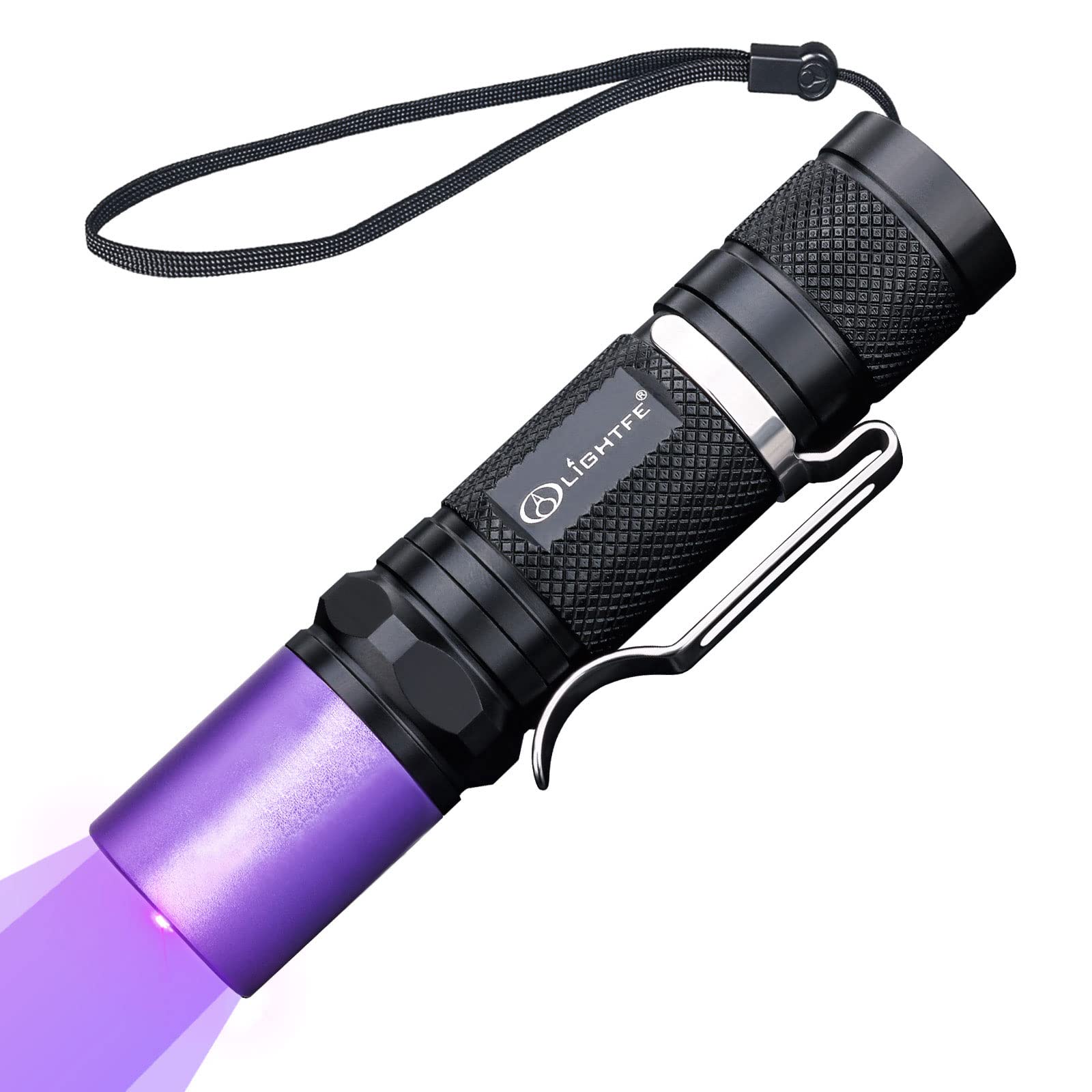 LIGHTFE Black Light UV Flashlight with LG UV 395nm LED Source UV Light for Pet Urine Stain Detector, Professional Jade and Amber Appraisal High Power UV Flashlight