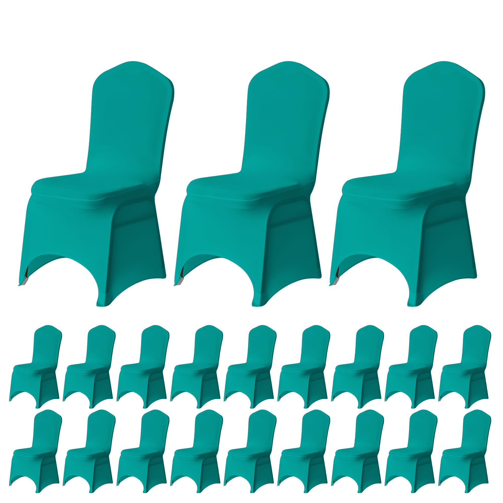 Trimming Shop Turquoise Chair Cover Spandex Polyester Stretch Fabric Dining Slipcovers Washable & Removable Protective Wedding Chair Covers For Banquets Ceremony & Hotel Dinner (, Pack Of 50)