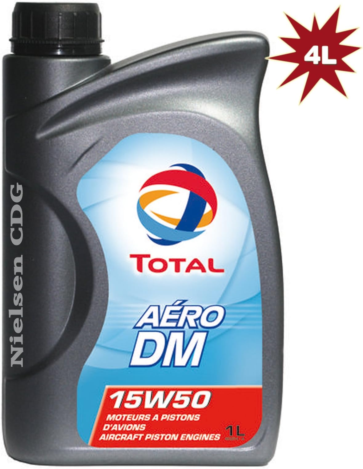 Total Aero DM 15W50 - Aircraft Oil For Piston Engines - 4 Litre