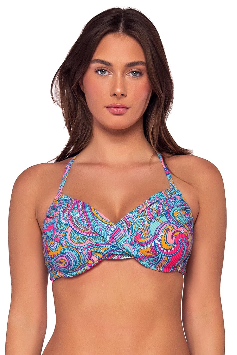 Sunsets Paisley Pop Crossroads Underwire Bikini Top 40F 38G 36H Paisley Pop